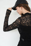 ストレッチレースシャツ　BLACK