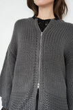 ロービングケーブルニットブルゾン  チャコール