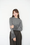 フリンジカフスニット　GRAY