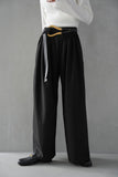 ピンタックワイドパンツ　BLACK