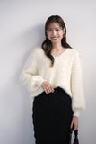 【大人気】フェザーニットトップス　IVORY