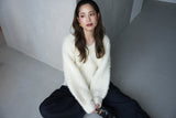 【大人気】フェザーニットトップス　IVORY