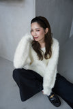【大人気】フェザーニットトップス　IVORY