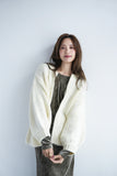 ロービングケーブルニットブルゾン  IVORY