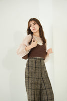 シアーブラウス×シャギービスチェセット　BEIGE