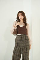 シアーブラウス×シャギービスチェセット　BEIGE