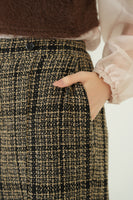 チェックツイードワイドパンツ　BEIGE