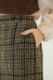 チェックツイードワイドパンツ　BEIGE