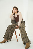 シアーブラウス×シャギービスチェセット　BEIGE