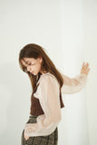シアーブラウス×シャギービスチェセット　BEIGE