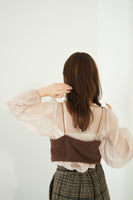 シアーブラウス×シャギービスチェセット　BEIGE