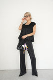 2wayペプラムプルオーバー　BLACK