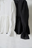 ペプラムギャザーブラウス　WHITE