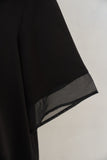 シアーミックスブラウスTシャツ　BLACK