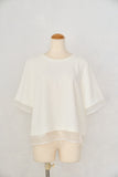 シアーミックスブラウスTシャツ　オフホワイト