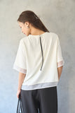 シアーミックスブラウスTシャツ　オフホワイト