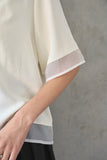 シアーミックスブラウスTシャツ　オフホワイト