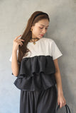 【残りわずか！】ドッキングフリルTシャツ　MIX