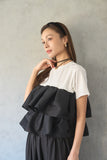 【残りわずか！】ドッキングフリルTシャツ　MIX