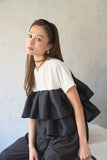 【残りわずか！】ドッキングフリルTシャツ　MIX