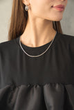 【残りわずか！】ドッキングフリルTシャツ　BLACK