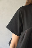 【残りわずか！】ドッキングフリルTシャツ　BLACK