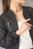 レースブルゾン　BLACK