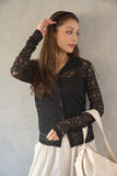 ストレッチレースシャツ　BLACK