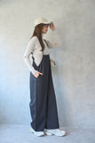 ハイウェストサロペット　BLACK