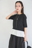 ドッキングバルーン半袖トップス　BLACK