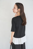 ドッキングバルーン半袖トップス　BLACK