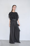 3WAYフリルTシャツ　BLACK