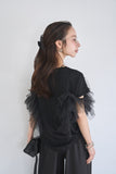 3WAYフリルTシャツ　BLACK