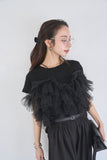 3WAYフリルTシャツ　BLACK