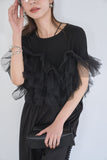 3WAYフリルTシャツ　BLACK
