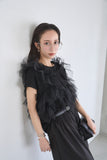 3WAYフリルTシャツ　BLACK