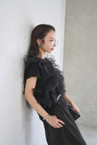 3WAYフリルTシャツ　BLACK