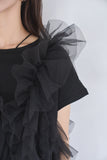 3WAYフリルTシャツ　BLACK