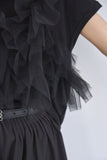 3WAYフリルTシャツ　BLACK