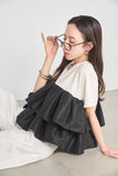 【残りわずか！】ドッキングフリルTシャツ　MIX