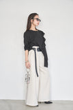 フリルロングTシャツ　BLACK