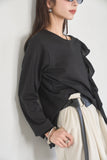 フリルロングTシャツ　BLACK