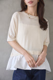 ドッキングバルーン半袖トップス　IVORY