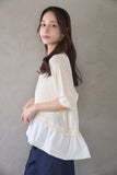 ドッキングバルーン半袖トップス　IVORY