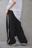 ラインフリルパンツ　BLACK