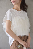 3WAYフリルTシャツ　OFFWHITE