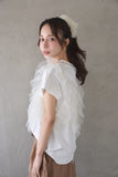 3WAYフリルTシャツ　OFFWHITE