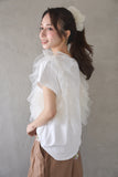 3WAYフリルTシャツ　OFFWHITE