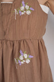 花柄刺繍キャミソール　BROWN