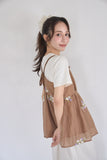 花柄刺繍キャミソール　BROWN